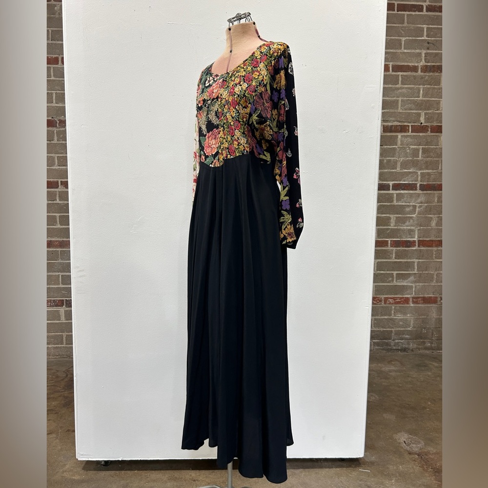Vintage Zoe California Floral Patchwork Maxi Dress Size Small